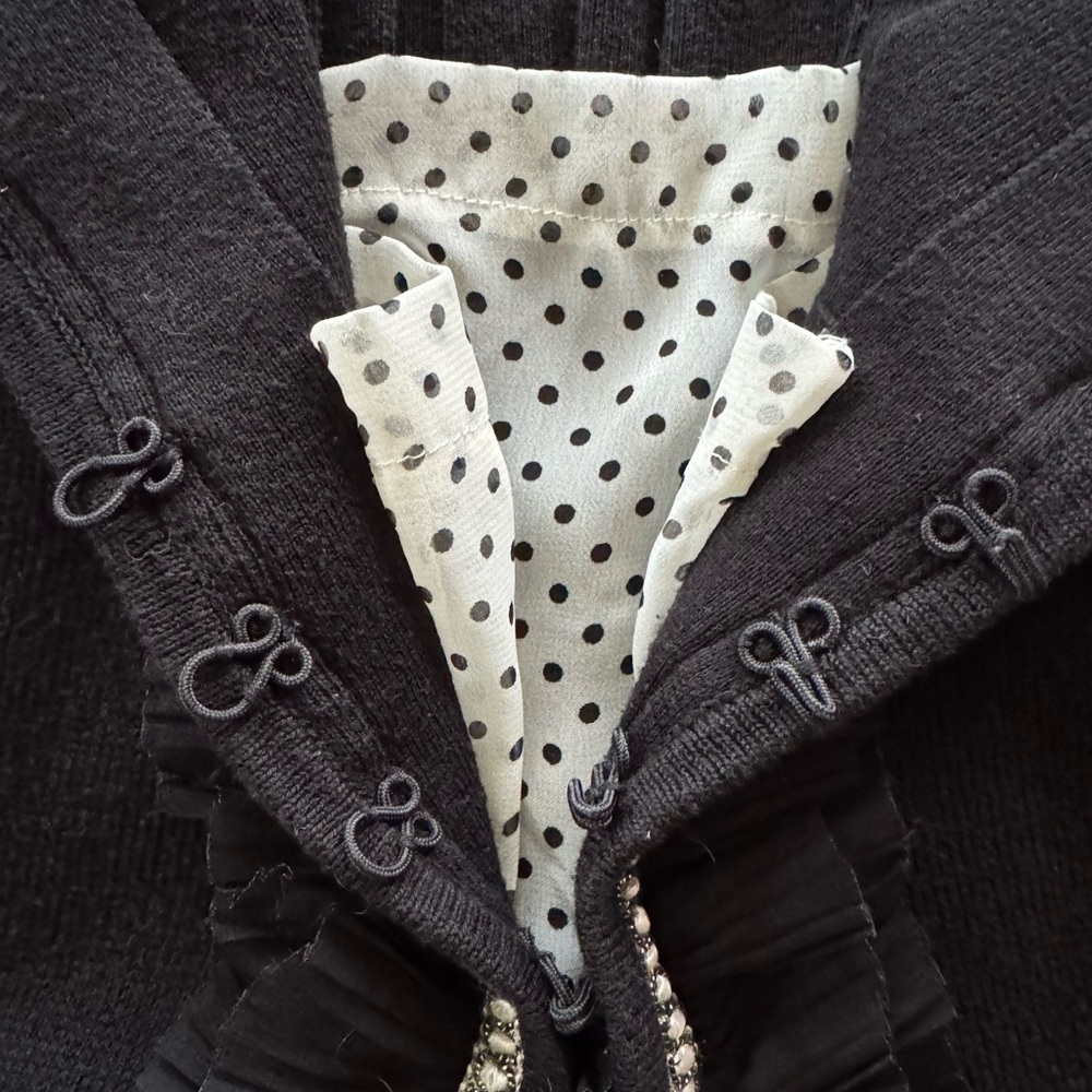 White House Black Market blazer ruffles medium business office Retro cardigan - Picture 10 of 14